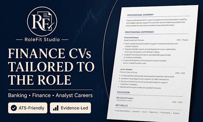 write a tailored finance CV or resume for banking roles