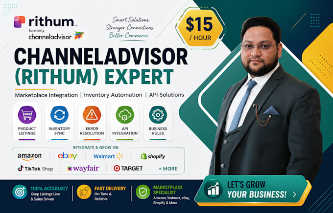 be your channeladvisor rithum expert for advanced ai mapping and ai error fixing