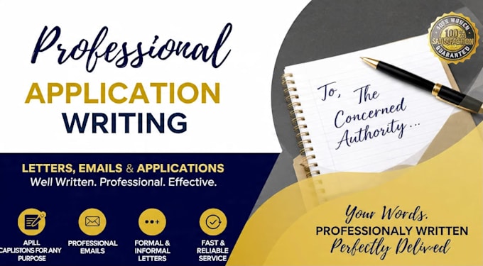 write professional applications , letters and emails for any purpose