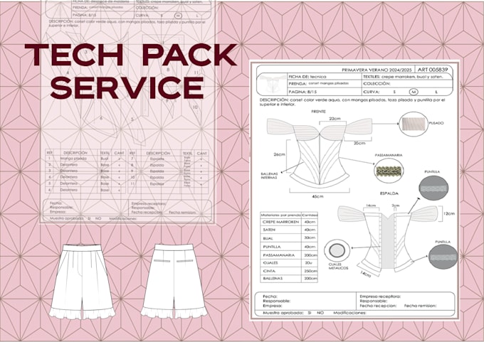 create a complete apparel tech pack ready for production