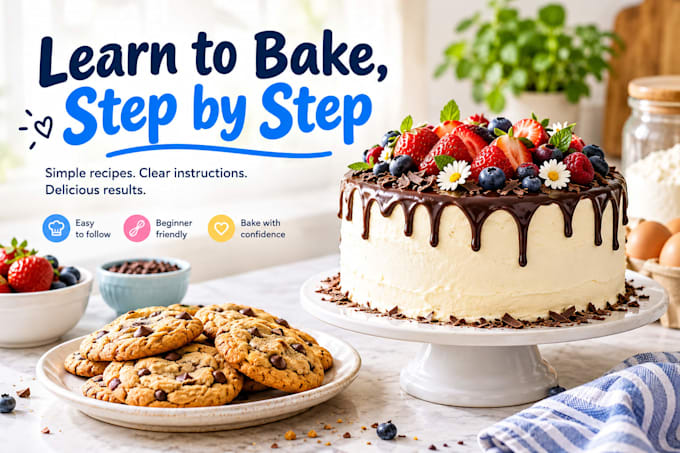 teach you how to bake delicious cakes and cookies step by step