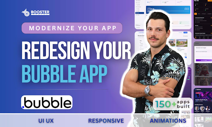 redesign your bubble app ui ux design and responsive website