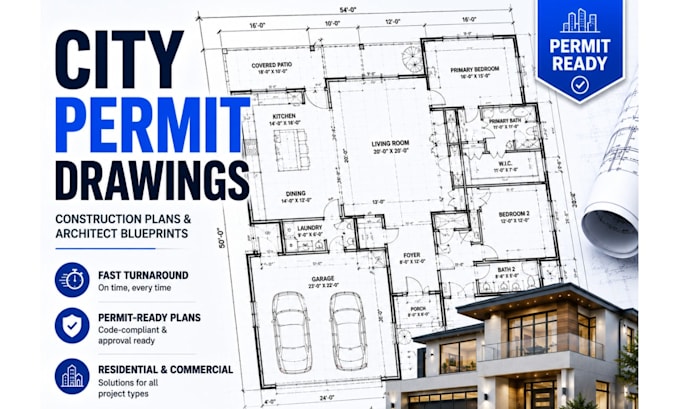 design city permit drawings, construction plans and architect blueprints