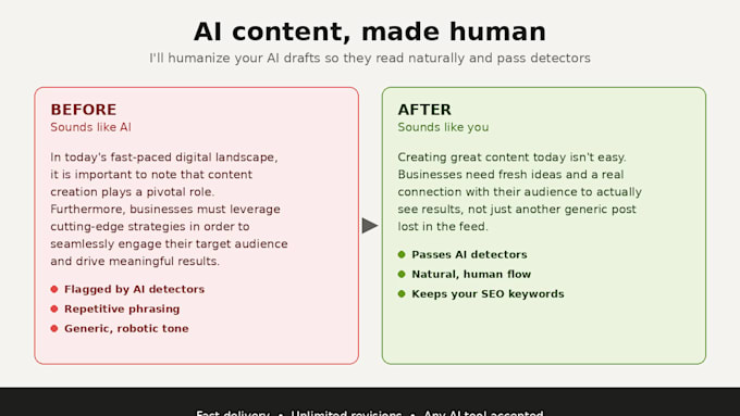 humanize ai content and make it undetectable and SEO friendly