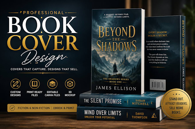 l design a professional book cover in canva