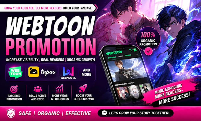 do webtoon promotion, tapas comic promotion or webnovel across platforms