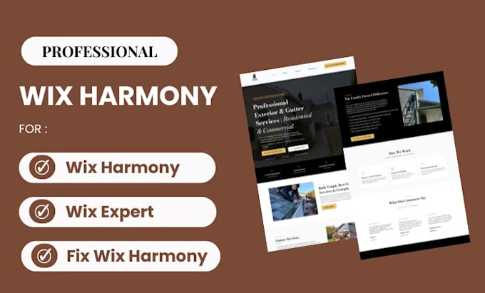 fix wix harmony, redesign wix harmony , redesign wix website