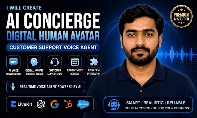build real time ai receptionist avatar voice agent appointment booking CRM voip