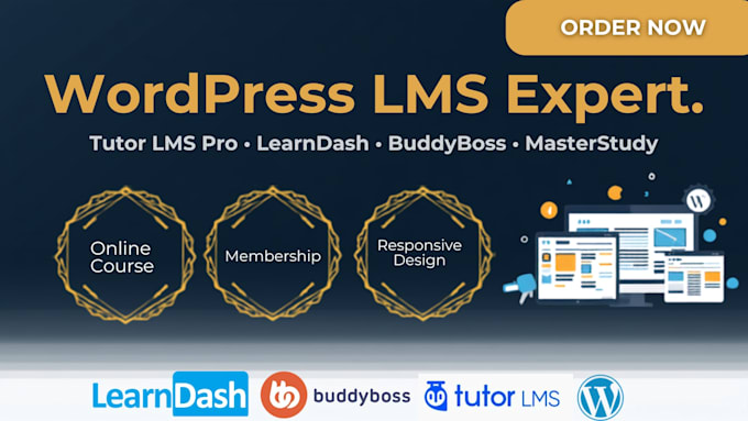 do wordpress lms website with tutor lms pro, learndash, buddyboss, masterstudy