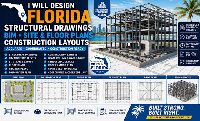 design florida structural drawings bim site and floor plans construction layouts