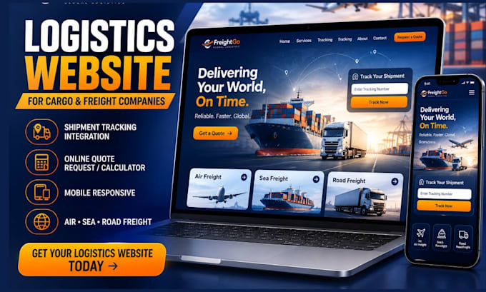 design a converting logistics website, cargo website for freight companies