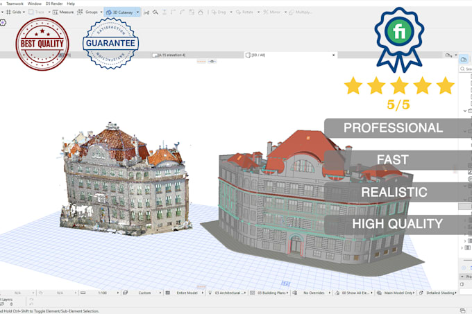 convert point cloud to archicad scan to bim model