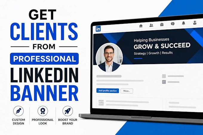 design professional linkedin banner or background cover