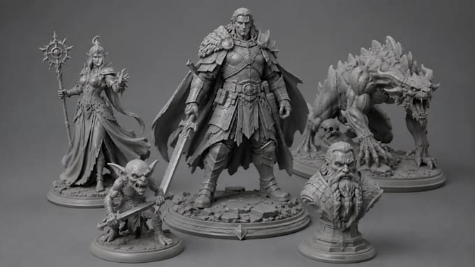 3d miniature, dnd, warhammer 40k, 3d figurine, action figure, tabletop model