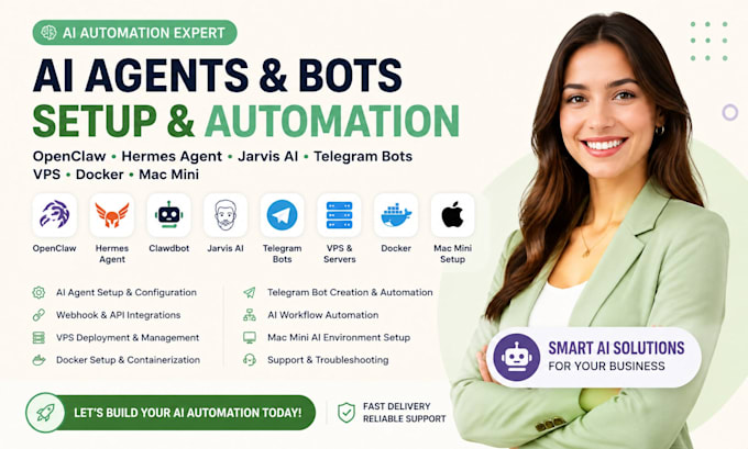 setup hermes agent openclaw clawdbot jarvis ai telegram bot vps docker mac mini