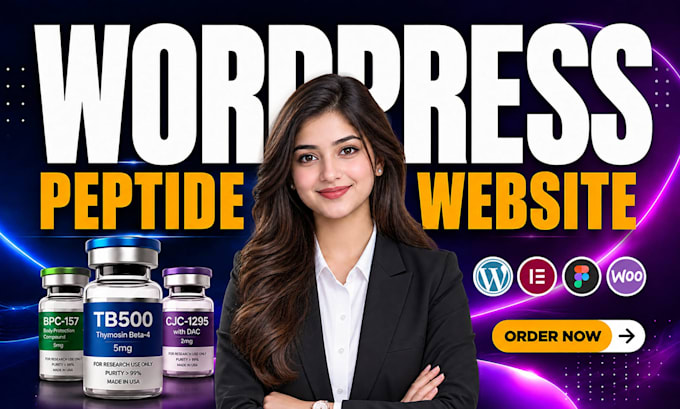 do wordpress peptide website, landing page, woocommerce website
