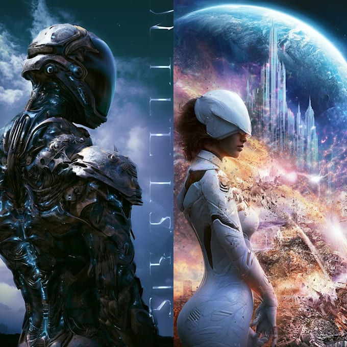design a professional sci fi fantasy cover for your book