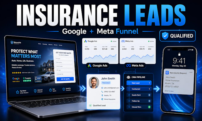 generate insurance leads using google and meta ads with a high converting funnel