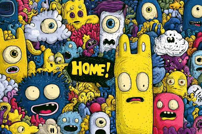 create cute doodle art illustration, and cartoon