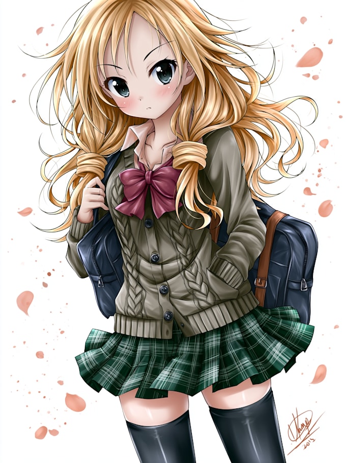 anime character an illustration and anime character
