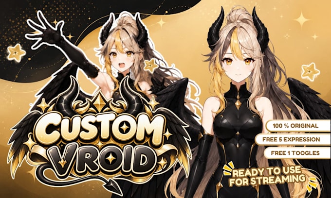 create custom 3d anime vtuber model, vroid and vrchat avatar
