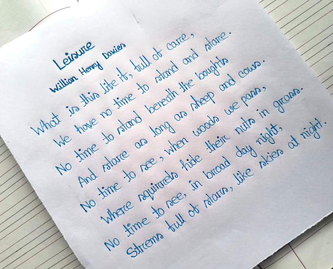 write your text in neat and beautiful handwriting