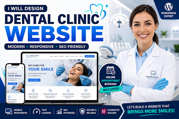 create a responsive dental clinic website for dentists