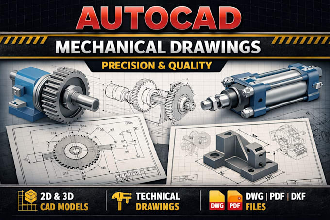 create professional autocad mechanical drawings