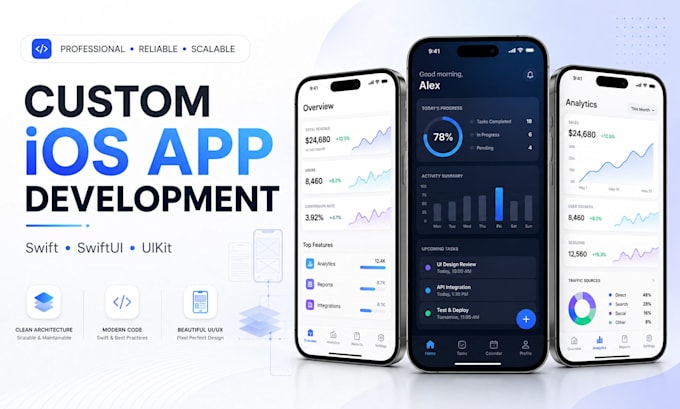 develop a custom ios app using swift and swiftui