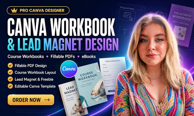 design canva course workbook fillable pdf lead magnet