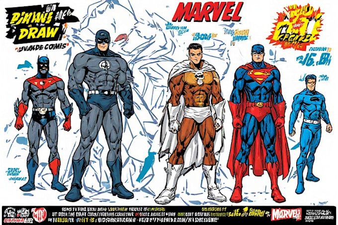 draw you dc or marvel style comic book and superhero