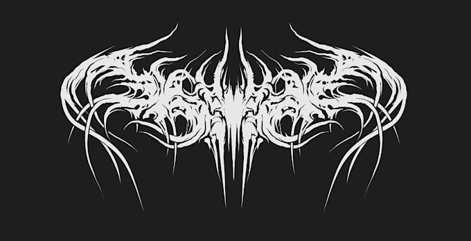 design death metal logo with texture and chrome effect