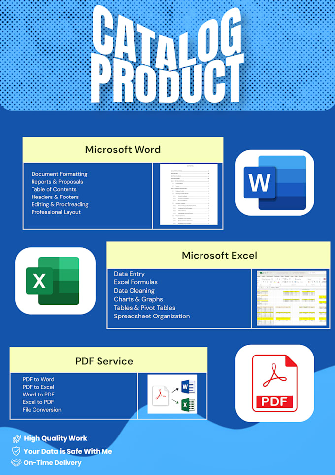 do excel, word, data entry and document formatting
