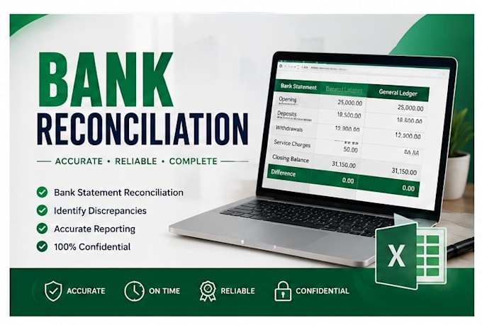 do bank reconciliation, accounting data entry and bookkeeping support