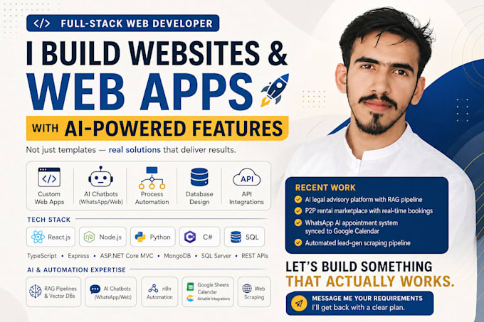 build custom full stack web solution with ai features