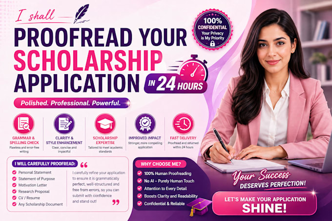 proofread your scholarship application in 24 hours