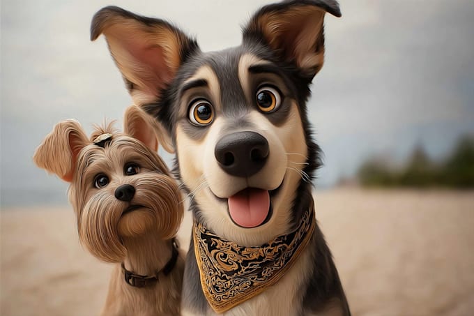 create a unique disney pet portrait