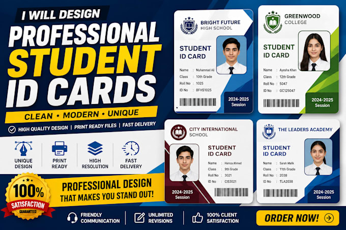 design a professional student id card