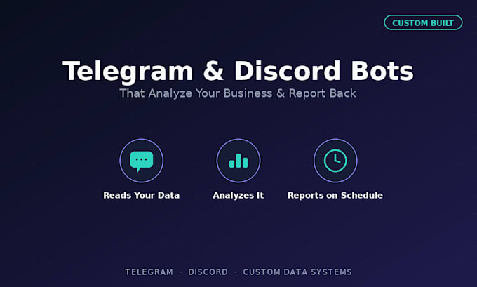 build a telegram or discord bot that analyzes your business
