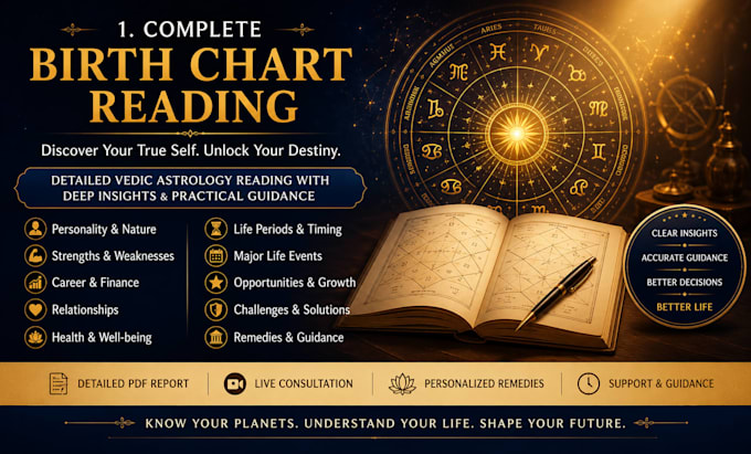 provide a detailed vedic astrology birth chart reading