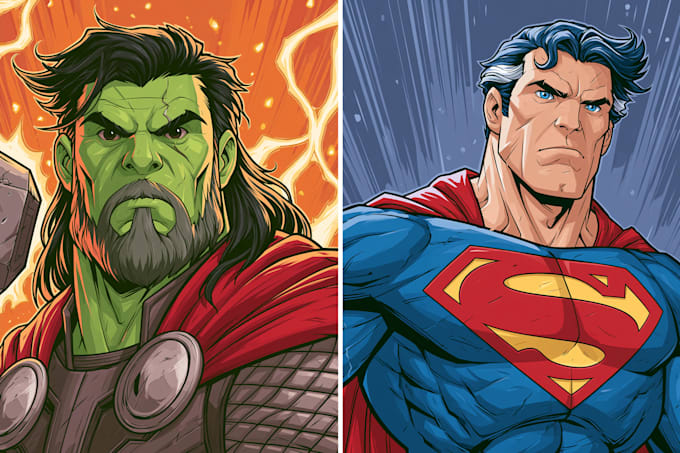 do a comic book page illustration