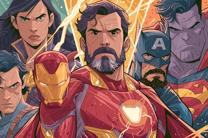 do comic book illustration, webtoon for you