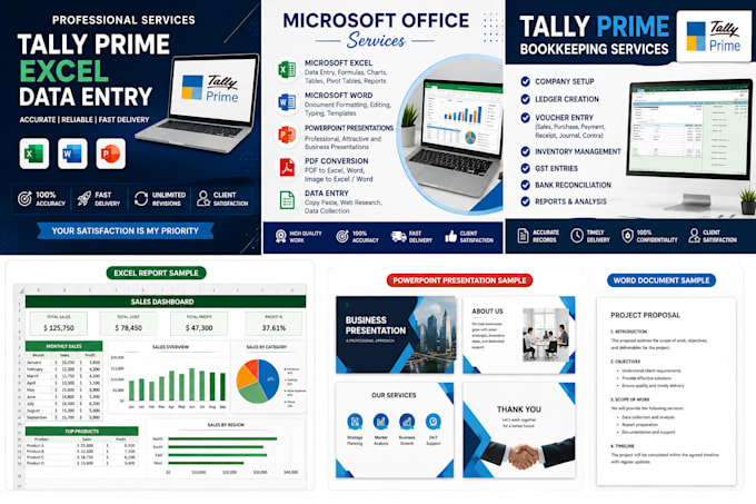 microsoft excel data entry and tally prime bookkeeping
