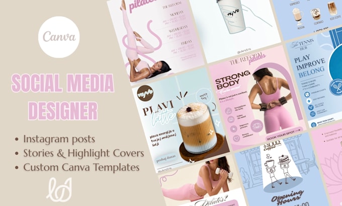 design aesthetic instagram post and canva templates