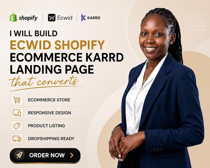 build ecwid shopify ecommerce karrd landing page that converts