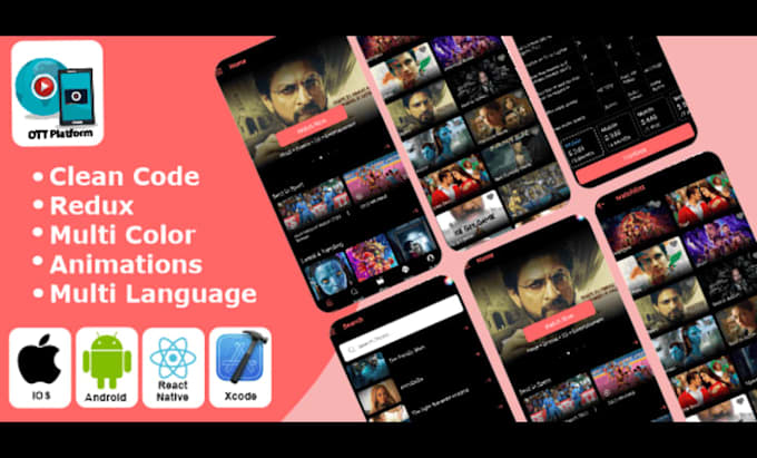 develop music,streaming app, ott app,live tv, channel app