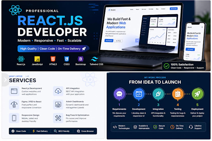 build a react js website with responsive design
