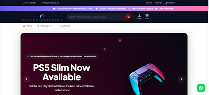 provide dynamic ecommerce website
