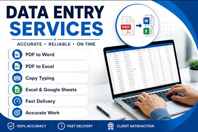 do accurate  data entry, excel work, copy typing, error free