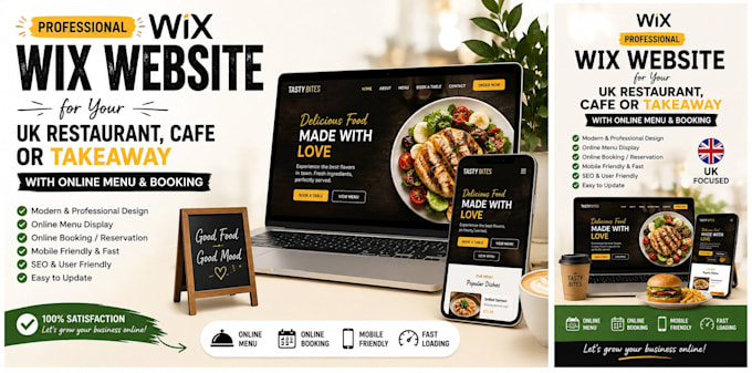build a professional wix restaurant website with online menu and booking